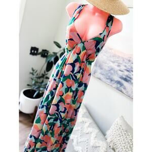 NWT Garden of Dreams blooming floral meadow halter flowy maxi dress